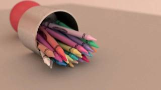 Crumbling World of Crayons  (SmallLuxGPU, Blender 2.5, Bullet Physics)