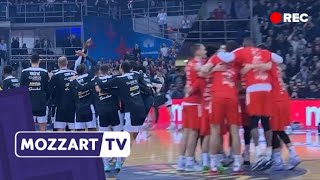 Izlazak košarkaša Partizan Mozzart Beta i Crvene zvezde na teren pred početak polufinala KRKa!