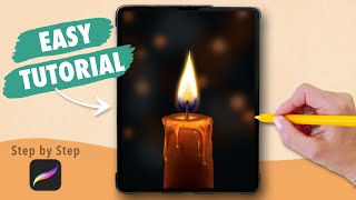 Draw With Me - Realistic Candle | Procreate Digital Art Drawing Tutorial for Beginners