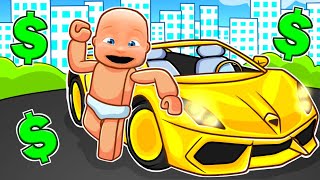 Baby Becomes a MILLIONAIRE In Roblox Driving Empire!