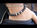 lava stone name bracelet for men