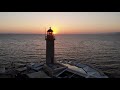 sunset in patras by drone greece 4k