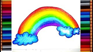 How to draw and Coloring RainBow l วาดภาพระบายสีสายรุ้ง