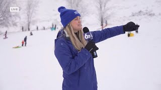 Snow coming down in the Treasure Valley