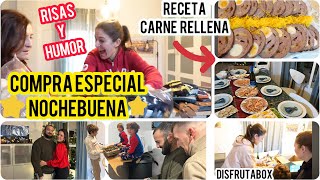 🎄VLOGMAS Especial NOCHEBUENA/COMPRA en MERCADONA/RULO CARNE Relleno FÁCIL/Abrimos Disfrutabox