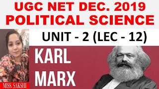 Karl Marx Lec 12 unit 2 ugc net 2019