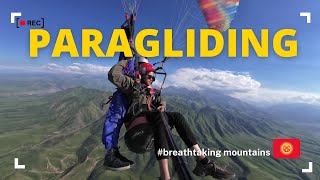 Kyrgyzstan from a bird's eye view: breathtaking paragliding flight 4K