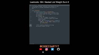 Leetcode 364. Nested List Weight Sum II in Python | Python Leetcode | Python Coding Tutorial | ASMR