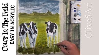 Cow acrylic painting tutorial in acrylic