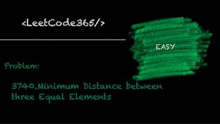 Minimum Distance between three Equal Elements I | LeetCode 3740 - Python
