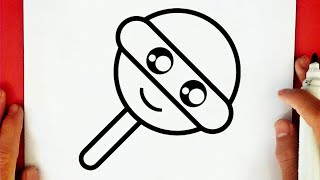 كيفية رسم مصاصة كيوت خطوة بخطوة / رسم سهل / تعليم الرسم للمبتدئين || cute lollipop drawing
