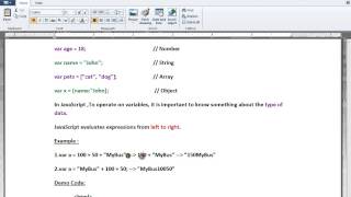 JAVASCRIPT DATA TYPES NUMBERS STRING ARRAY OBJECT DEMO