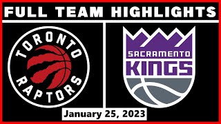 Toronto Raptors vs Sacramento Kings  - 1/25/2023