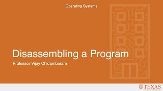 Disassembling a program