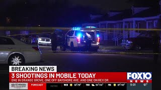 Third shooting of the day reported in Mobile