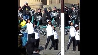 FLY EAGLES FLY!!!  SUPERBOWL CELEBRATION IN PHILLY WITH SONG, CHEERLEADERS, AND FLYOVER!