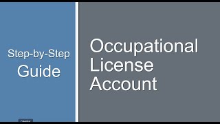 Occupational Licensing – Setting up an Account