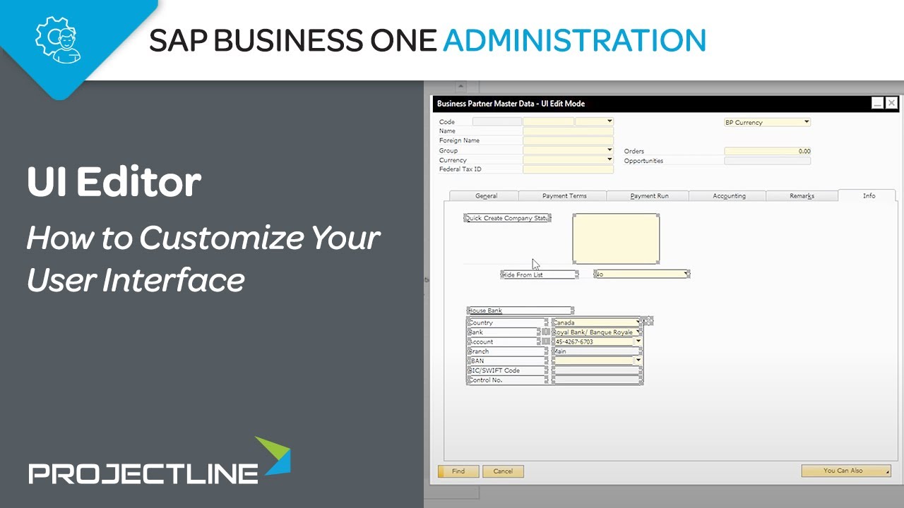 SAP Business One UI Editor | How To Customize Your User Interface - YouTube