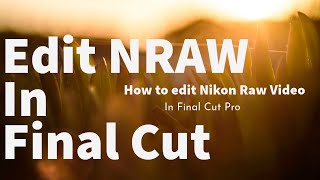 How to edit NRAW in Final Cut Pro