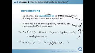 Unit 1 Lesson 1 - How Do Scientists Investigate?