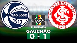 SÃO JOSÉ-RS 0 x 1 INTERNACIONAL Campeonato Gaúcho 2024 7ª Rodada | Narração