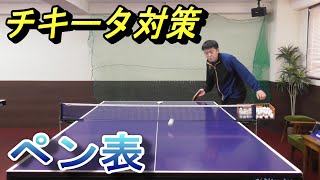 【ペン表】チキータが上手い人に対して、出すサーブ  Table tennis