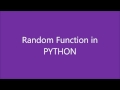 Random Function in Python | How to generate random numbers in Python.-Tutorial 7