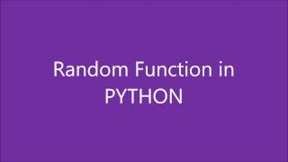 Random Function in Python | How to generate random numbers in Python.-Tutorial 7