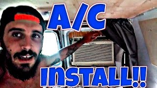 Installing Window A/C Unit In Camper Van / RV - Air Conditioner Install Rear Window - Van Life DIY