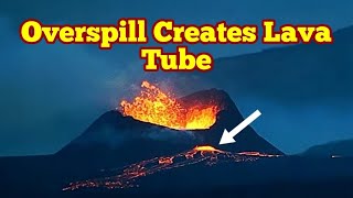 Lava Pool Draining: Overspill Creates Lava Tube, Iceland KayOne Volcano Eruption Update