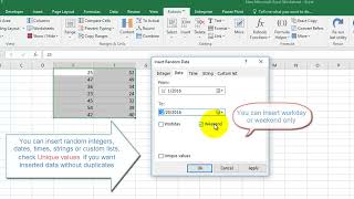 Using Random Generator To Insert Random Numbers, Dates And Passwords In Excel