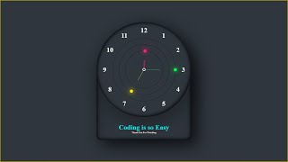 Analog Clock using HTML, CSS and JavaScript || Coding is so Easy || Dark Clock #codingissoeasy
