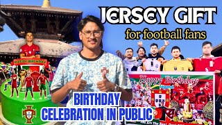 CRISTIANO RONALDO BIRTHDAY CELEBRATION ON PUBLIC || FIRST GIVEAWAY ON PUBLIC || #hbd #cr7 #celebrate