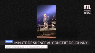 Johnny Hallyday réclame une minute de silence lors de son concert à Strasbourg en hommage aux vic...