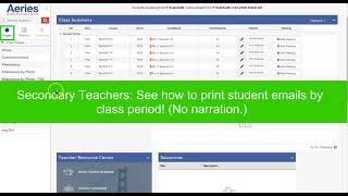 Print Student Email Lists from Aeries (Secondary Sample)