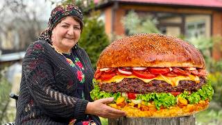 Grandma Makes a 10KG Giant Burger - Flavor You Can Almost Taste!