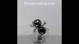 Finejewelthai-แหวนนิล-นิลแท้-แหวนพลอย-พลอยเดือนเกิด-Black Spinel-Onyx-Silver-Ring-Birthstone-R1134on