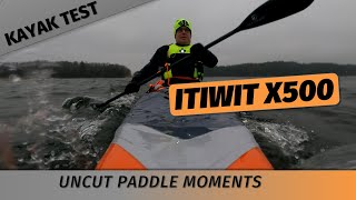 KAYAK TEST: Itiwit X500 Strenfit in rough waves and cold water conditions (winter kayaking)