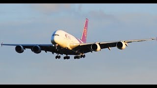 ✈✈超大型旅客機の着陸タイ国際航空 (Thai Airways International) Airbus A380-841 HS-TUB Narita RWY34L 成田空港