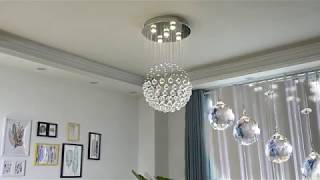 Crystal Raindrop Chandelier Lighting Flush mount LED Ceiling Light Fixture Pendant Lamp