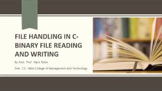 File Handling in C Binary file read and write