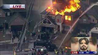 Barricaded suspect emerges from attic and taken into custody as Spring home goes up in flames