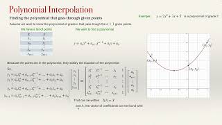 Polynomial Interpolation using Matrix Algebra