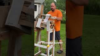 DIY Firewood bundler 😮 👀 #youtubeshorts#youtube#firewoodproduction#shorts #diy #wow