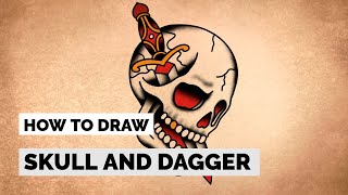 How to Draw a Old School Skull | Tattoo Drawing Tutorial