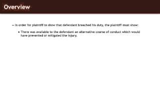 Torts lecture: Evaluating Defendant's Conduct and Establishing Breach | quimbee.com