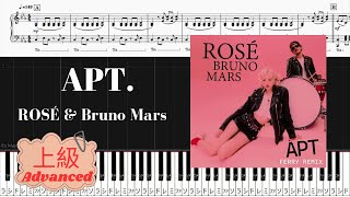 《Piano楽譜》APT./ ROSÉ \u0026 Bruno Mars/ 上級レベル/Pianotutorial