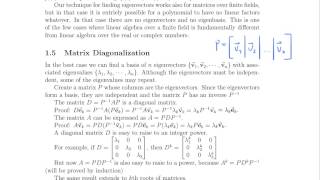 Math 23a. Week 4, Video 2: Eigenbases & Matrix Diagonalization (4.4-4.5)