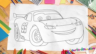 How to draw Lightning Mcqueen - Easy step-by-step drawing lessons for kids