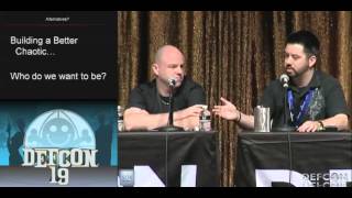 DEF CON 19 - Panel- Whoever Fights Monsters Aaron Barr Anonymous and Ourselves
